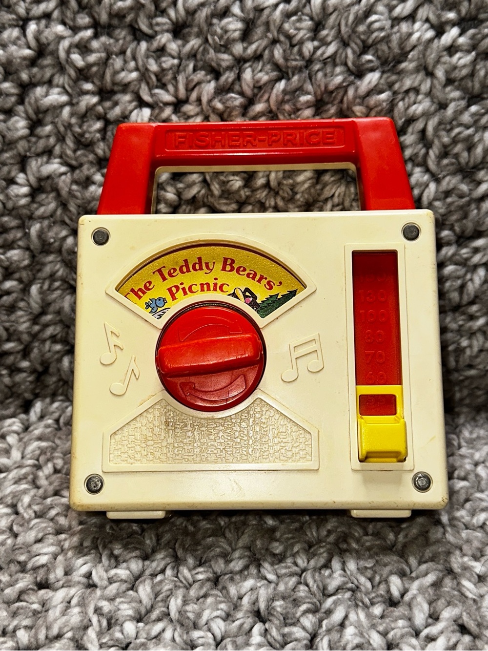 Vintage 1982 Fisher-Price Teddy Bear's Picnic Music Box Toy #786 Tested Working